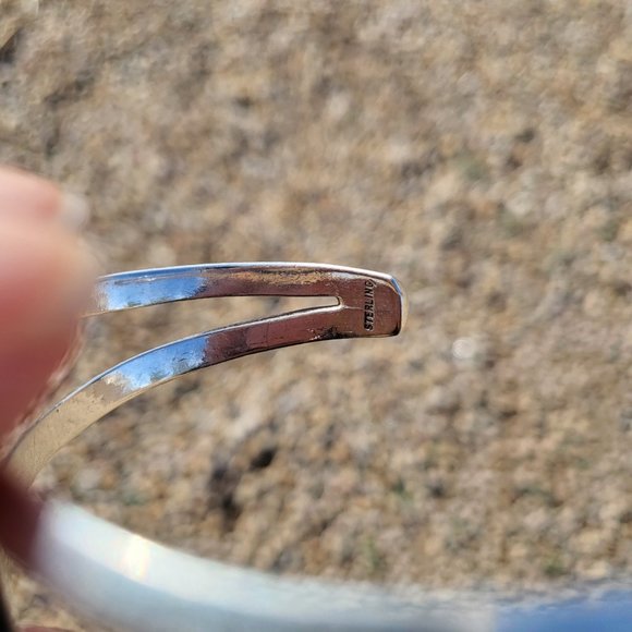 Navajo Round Turquoise Cuff Bracelet NA Sterling Silver Handmade Jewelry - Picture 10 of 12